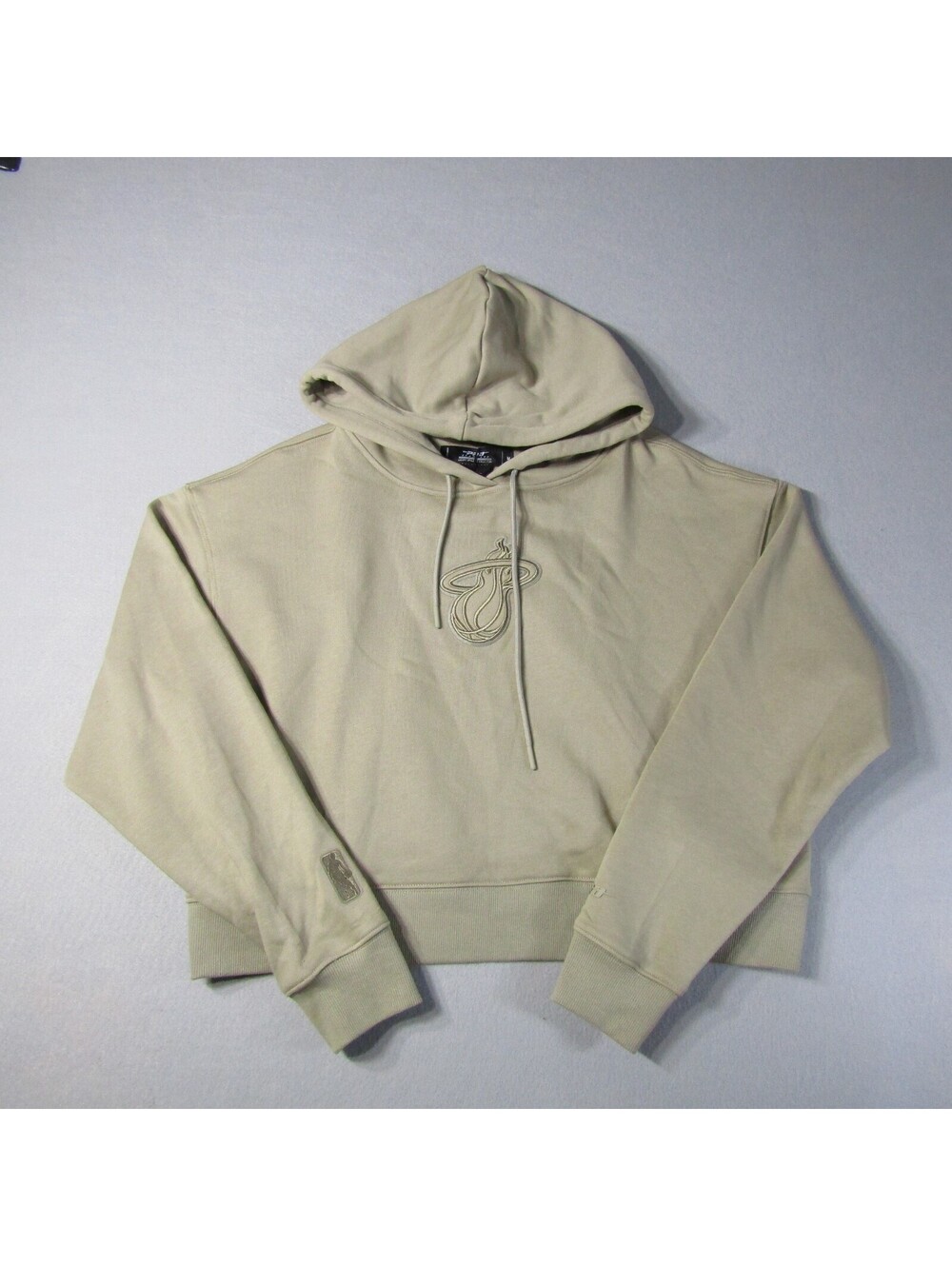NWT Pro Standard Miami Heat Neutral Cropped Hoodie Women's M Taupe